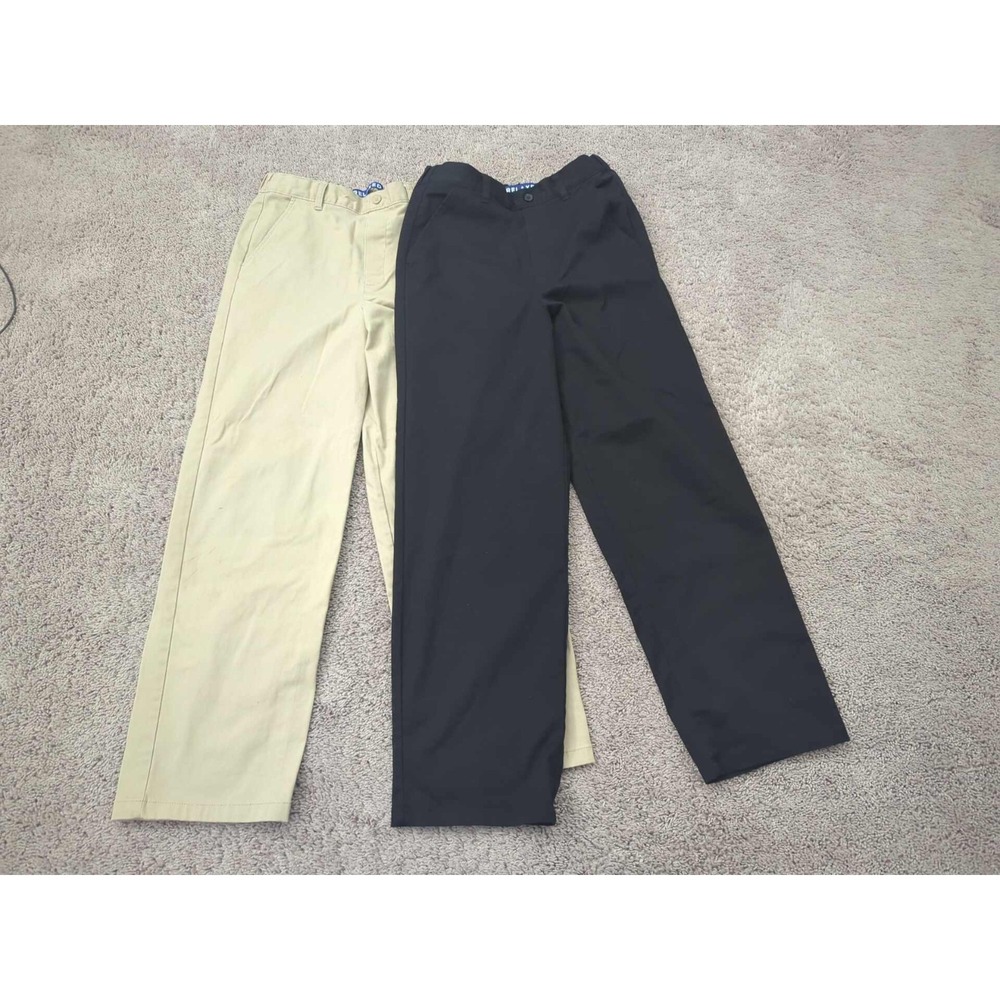 Lot of 2 French Toast Pants Youth Boys 16 Beige Black Relaxed School Uniform